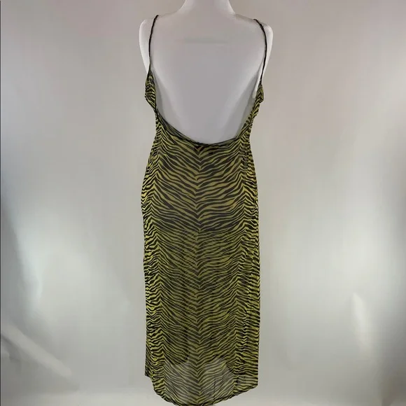 Yellow Zebra Mesh Swim Coverup, XL - Picture 5 of 8